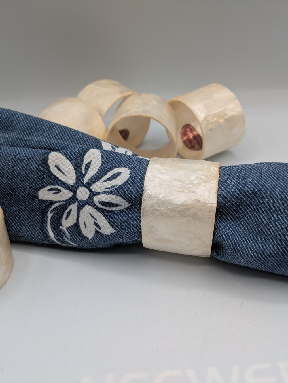 Capiz Shell Napkin Rings - Picture 2 of 6